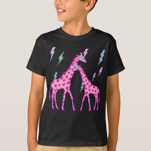 Camiseta Giraffe de arte de los adormidera, arte de los per (Anverso)