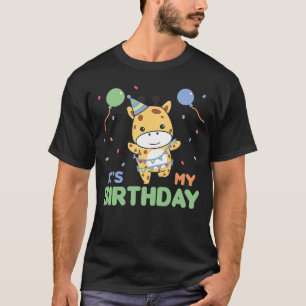 Camiseta Giraffe de cumpleaños para niños es mi cumpleaños