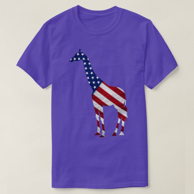 Camiseta Giraffe Día de la Independencia Niños Chicas 4 De  (Diseño del anverso)