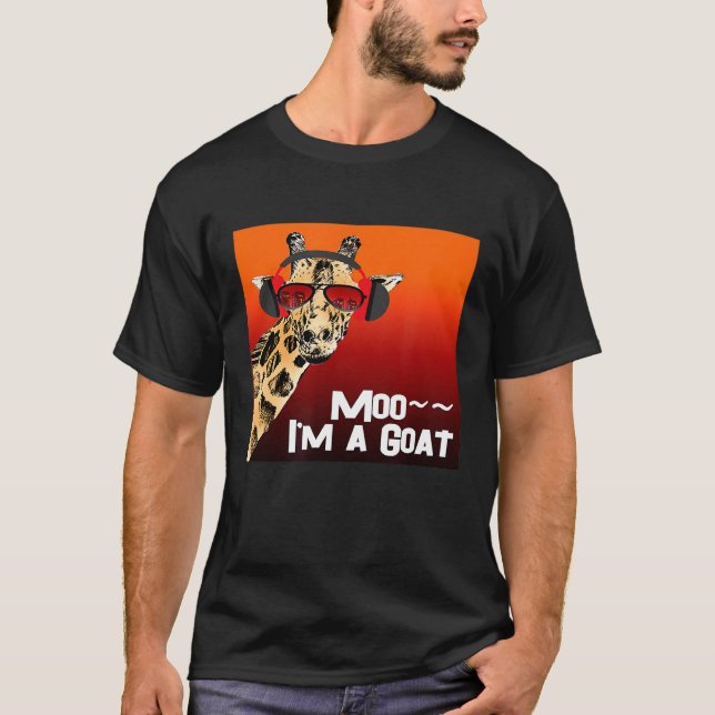 Camiseta Giraffe Dice Moo Que Soy Una Música De Cabra (Anverso)