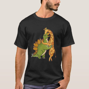 Camiseta Giraffe Dinosaurio abrazo amor Dino Animales Safar