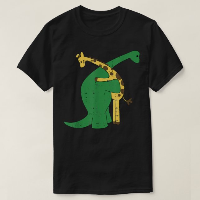 Camiseta Giraffe Dinosaurio abrazo amor Dino Animales Safar (Diseño del anverso)