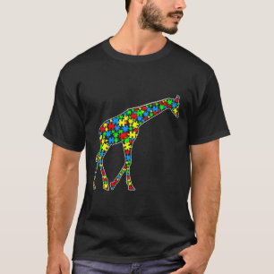 Camiseta Giraffe Divertido enigma Animales Autismo Concienc