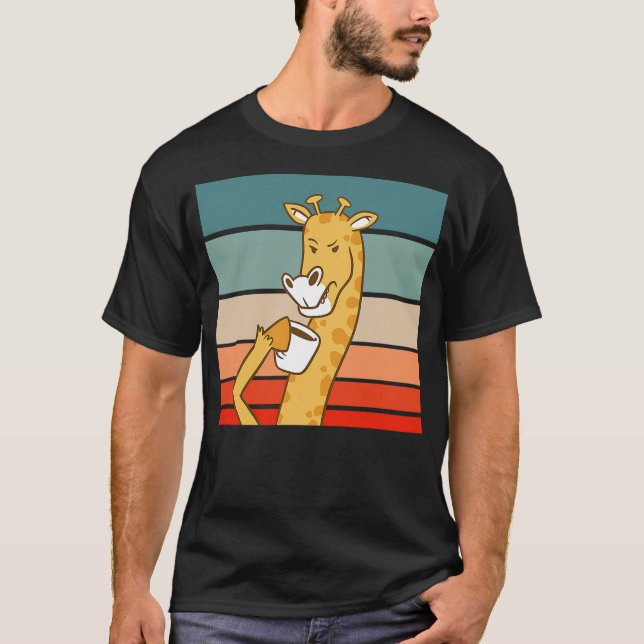 Camiseta Giraffe Drinking Coffee Drink (Anverso)