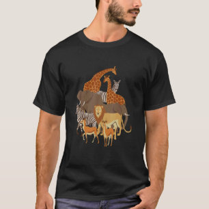 Camiseta Giraffe Elephant Zebra Lion
