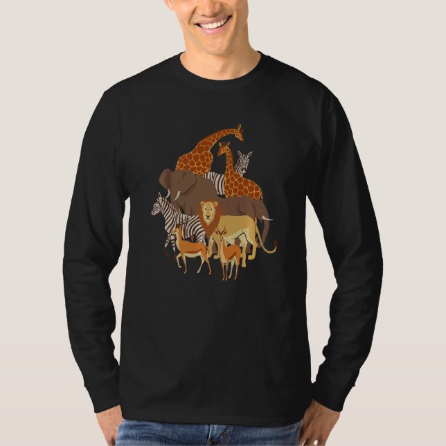 Camiseta Giraffe Elephant Zebra Lion 1 (Anverso)