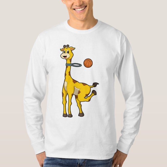 Camiseta Giraffe en baloncesto con aro de baloncesto (Anverso)