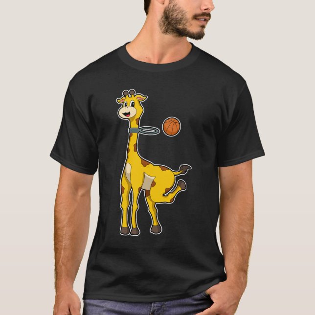 Camiseta Giraffe en baloncesto con aro de baloncesto (Anverso)