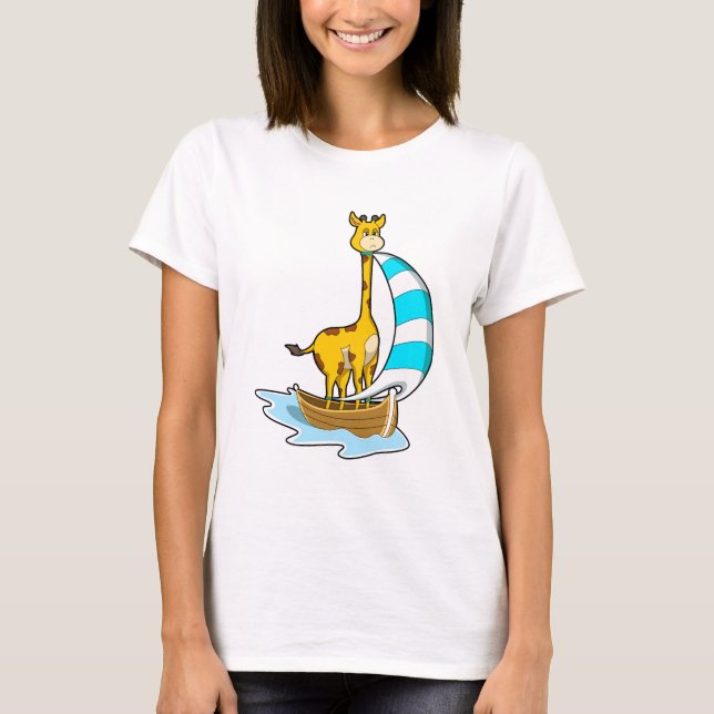 Camiseta Giraffe en barco de vela (Anverso)