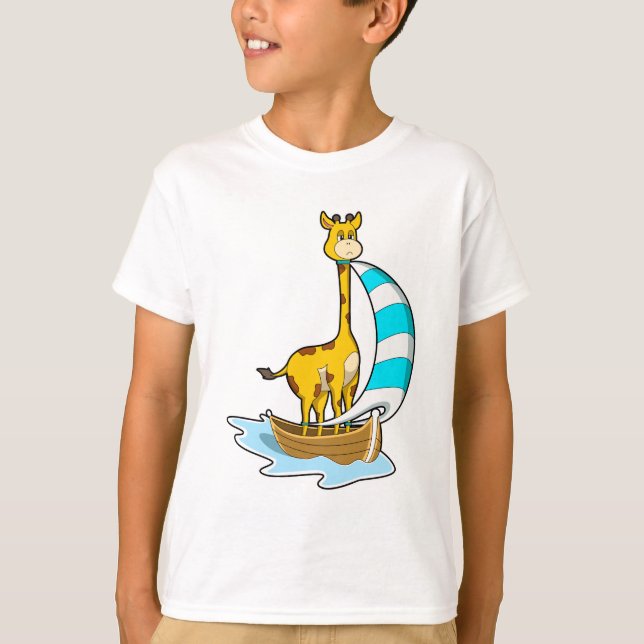 Camiseta Giraffe en barco de vela (Anverso)