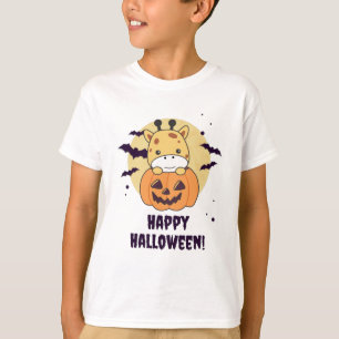 Camiseta Giraffe en jirafas tristes de calabaza Feliz Hallo