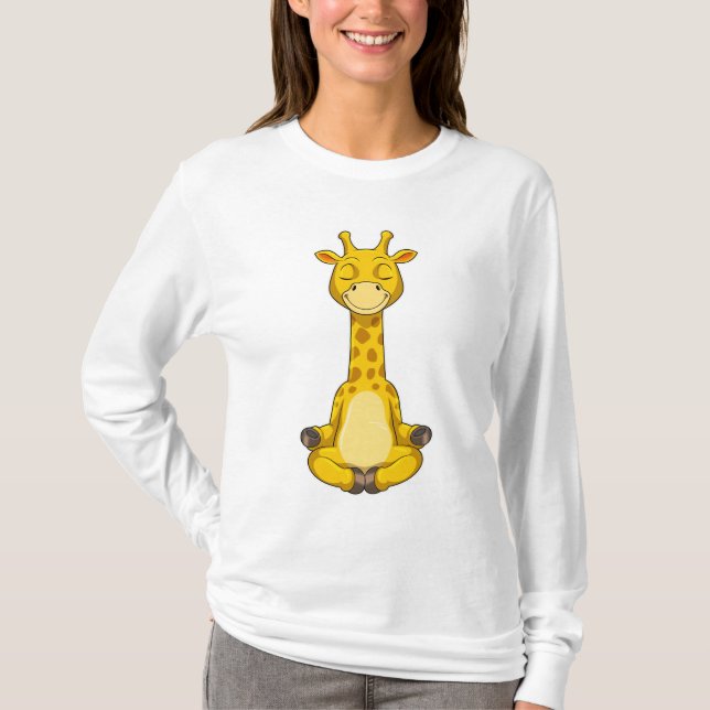 Camiseta Giraffe en la meditación del yoga (Anverso)
