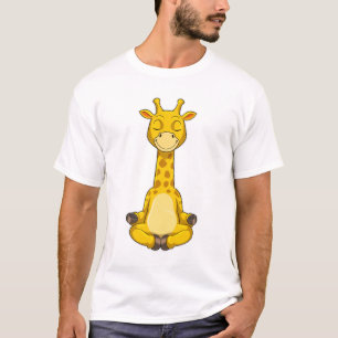 Camiseta Giraffe en la meditación del yoga