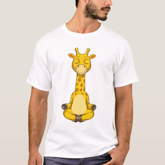 Camiseta Giraffe en la meditación del yoga (Anverso)
