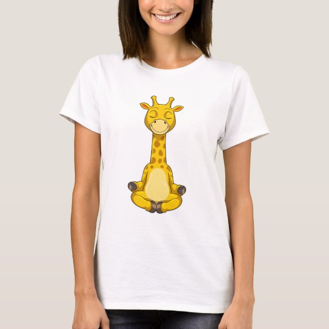 Camiseta Giraffe en la meditación del yoga (Anverso)