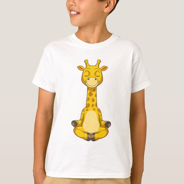 Camiseta Giraffe en la meditación del yoga (Anverso)