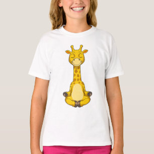 Camiseta Giraffe en la meditación del yoga