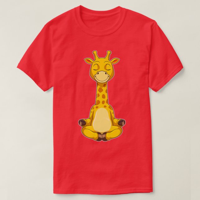Camiseta Giraffe en la meditación del yoga (Diseño del anverso)