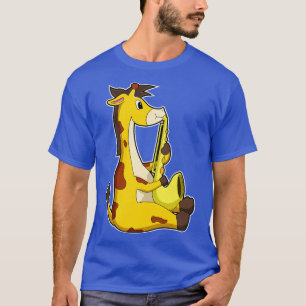 Camiseta Giraffe en la música con saxofón