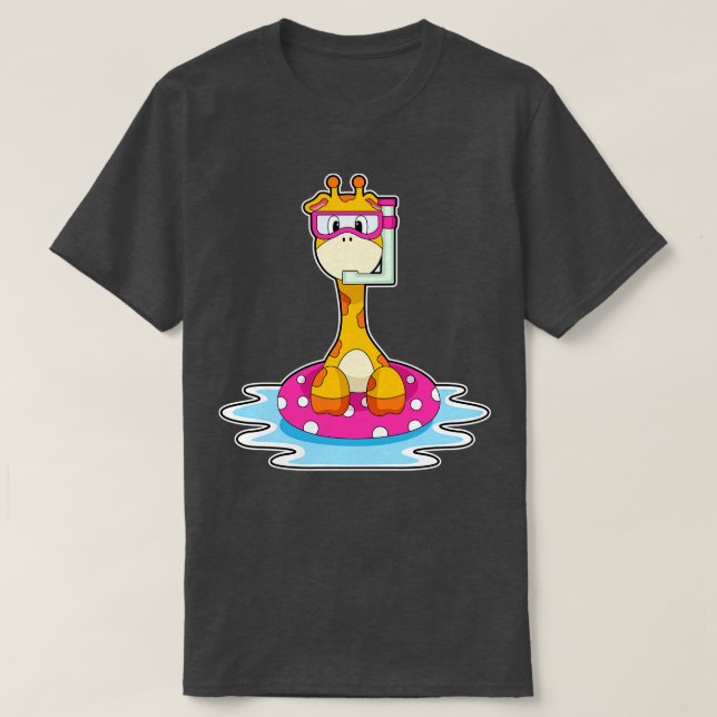 Camiseta Giraffe en Natación con Snorkel (Diseño del anverso)