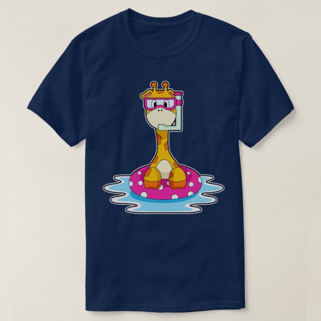Camiseta Giraffe en Natación con Snorkel (Diseño del anverso)