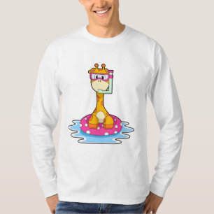 Camiseta Giraffe en Natación con Snorkel