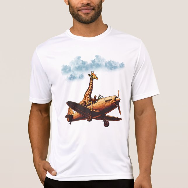 Camiseta Giraffe en un avión (Anverso)