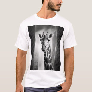 Camiseta Giraffe en un paisaje urbano