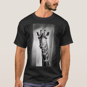 Camiseta Giraffe en un paisaje urbano