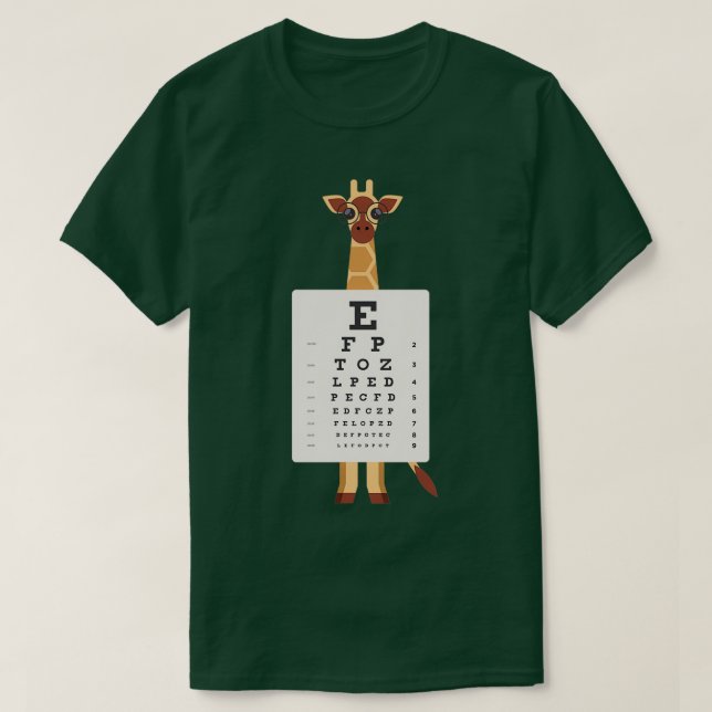 Camiseta Giraffe eye chart (Diseño del anverso)