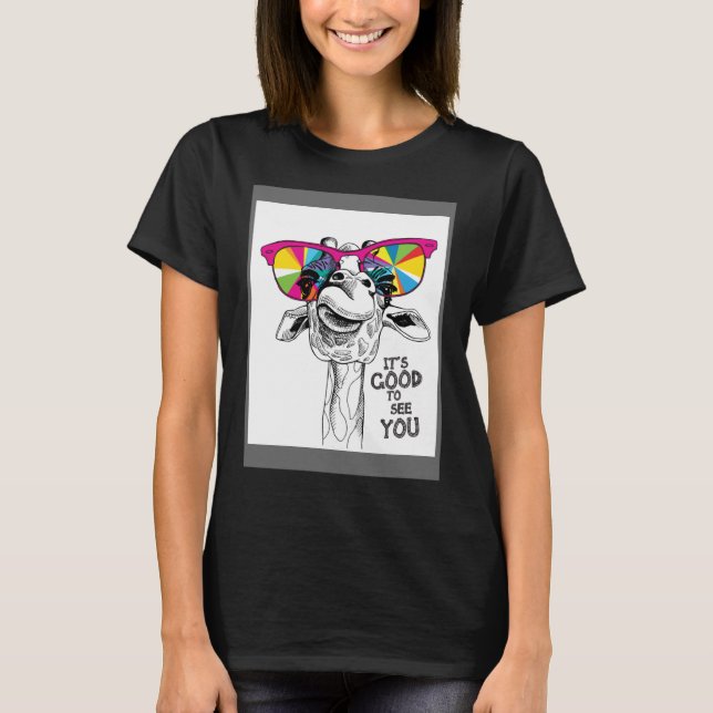 Camiseta Giraffe Face Mens Animal (Anverso)