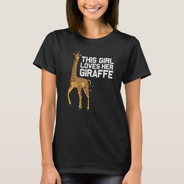 Camiseta Giraffe For Girls Kids Teens Giraffe Animal (Anverso)
