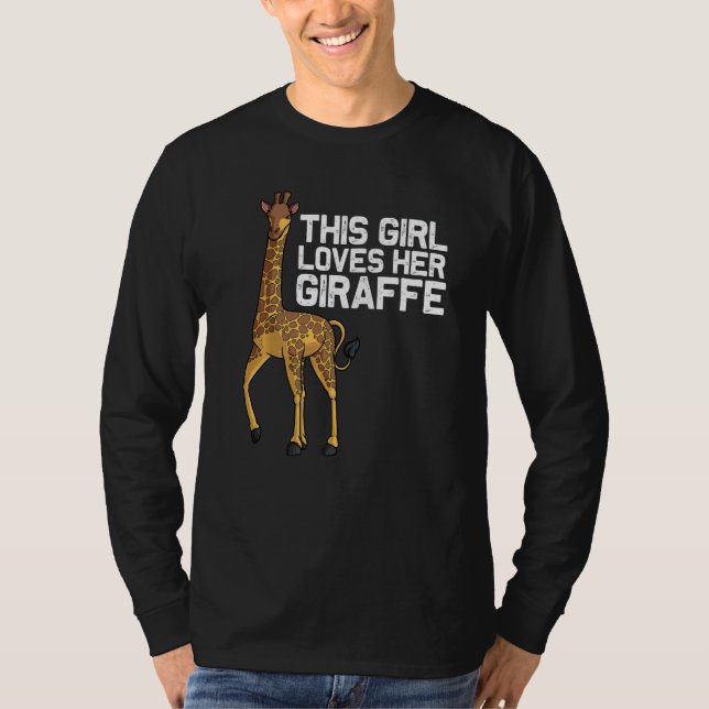 Camiseta Giraffe For Girls Kids Teens Giraffe Animal (Anverso)