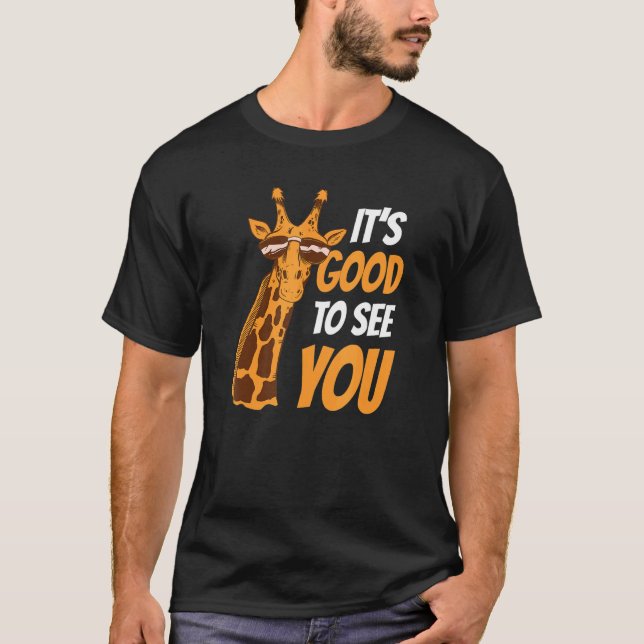 Camiseta Giraffe Friendly Retro Gafas de sol Viñeta H (Anverso)