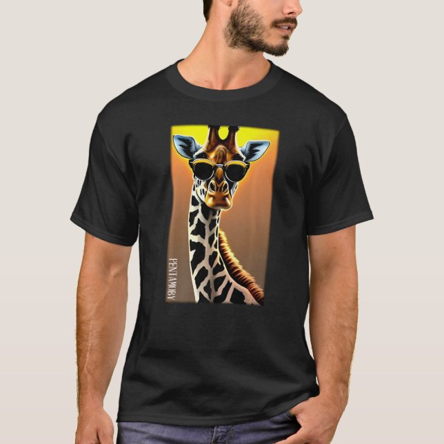 Camiseta Giraffe Gafas de sol Vida silvestre Animales Zooló (Anverso)