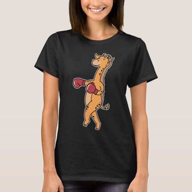 Camiseta Giraffe hace boxeo (Anverso)