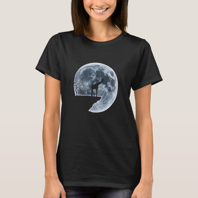 Camiseta Giraffe Halloween Costume Moon Silhouette (Anverso)