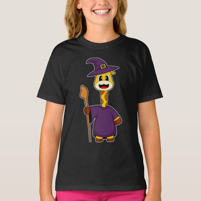 Camiseta Giraffe Halloween Witch (Anverso)