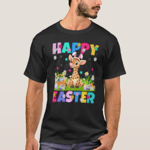 Camiseta Giraffe Happy Easter Bunny Giraffe Easter Sunday
