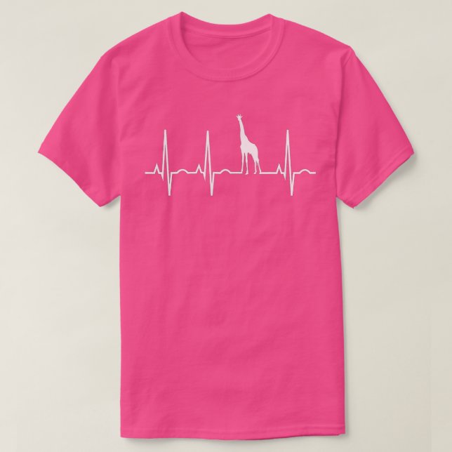 Camiseta Giraffe Heartbeat Funny  for Giraffe Lovers (Diseño del anverso)