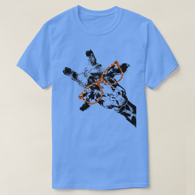Camiseta Giraffe Hipster Giraffe Pattern Print Glasses (Diseño del anverso)