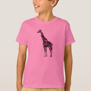 Camiseta Giraffe Hot Pink and Black Silhouette