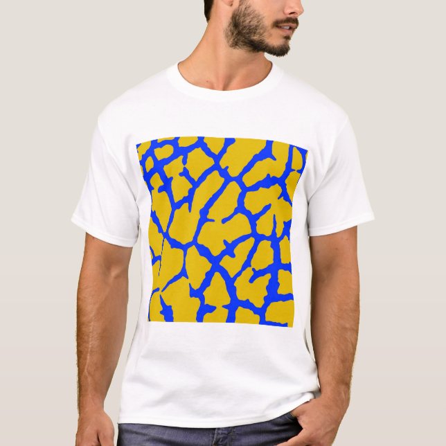 Camiseta Giraffe Imprimir amarillo azul (Anverso)