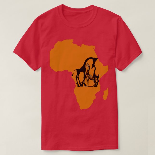 Camiseta Giraffe in Africa Map (Diseño del anverso)