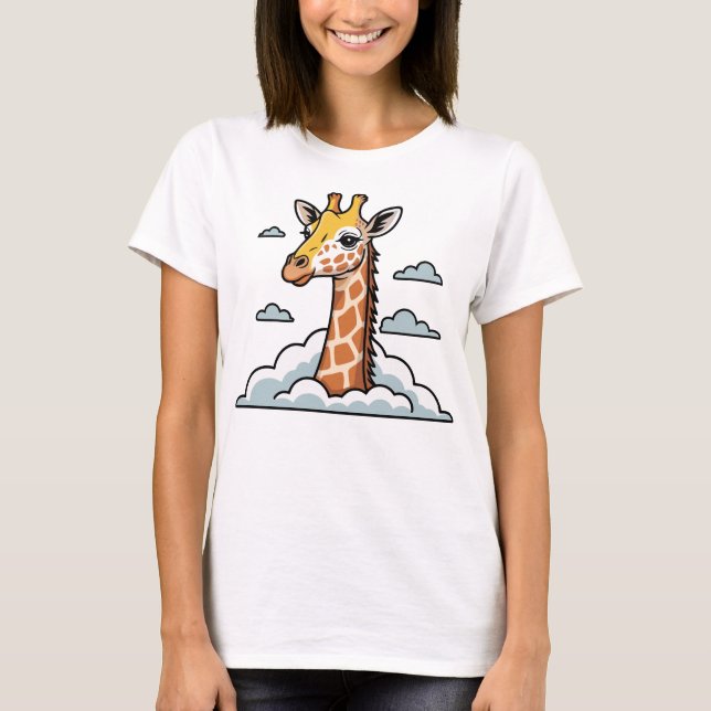 Camiseta Giraffe in the Clouds Cute Animal (Anverso)