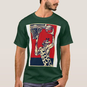 Camiseta Giraffe Jugando Baloncesto