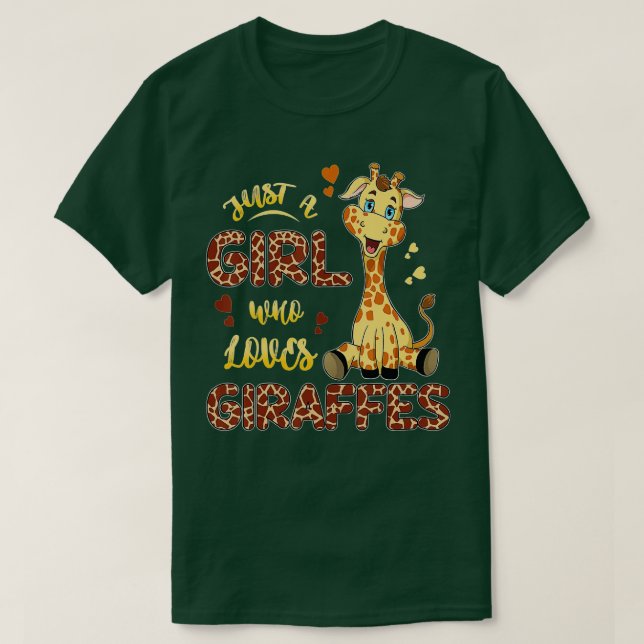 Camiseta Giraffe Just A Girl Who Loves Giraffes Gifts  (Diseño del anverso)