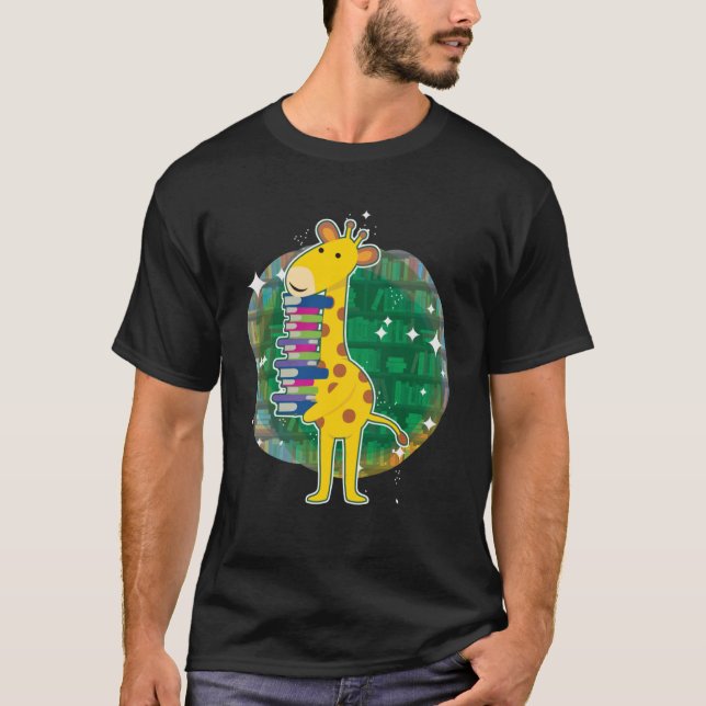 Camiseta Giraffe Leer Lecturas Lectores Libros Literatura (Anverso)