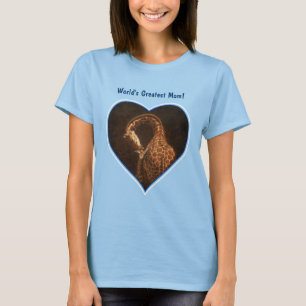 Camiseta Giraffe Madre y corazón azul bebé