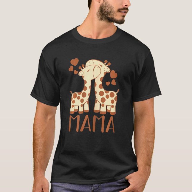 Camiseta Giraffe Mama Día de la Madre Cute Animal Mama M (Anverso)